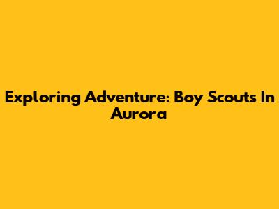 Exploring Adventure: Boy Scouts In Aurora