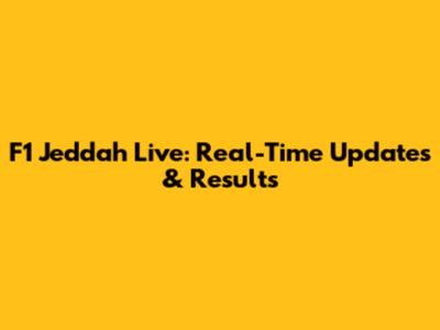 F1 Jeddah Live: Real-Time Updates & Results