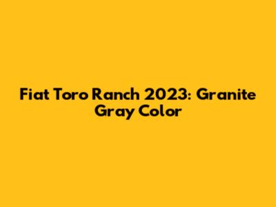 Fiat Toro Ranch 2023: Granite Gray Color