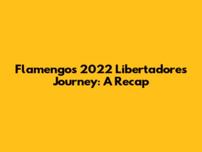 Flamengo's 2022 Libertadores Journey: A Recap