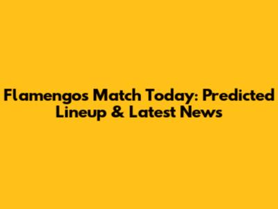 Flamengo's Match Today: Predicted Lineup & Latest News