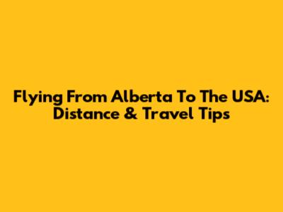 Flying From Alberta To The USA: Distance & Travel Tips