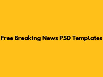 Free Breaking News PSD Templates