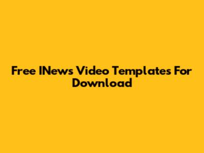 Free INews Video Templates For Download