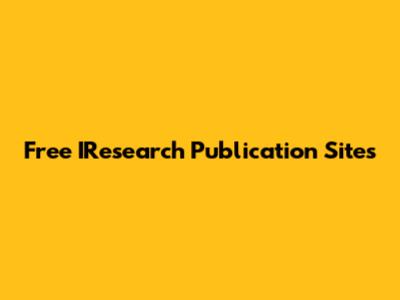 Free IResearch Publication Sites