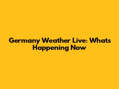 Germany Weather Live: What's Happening Now