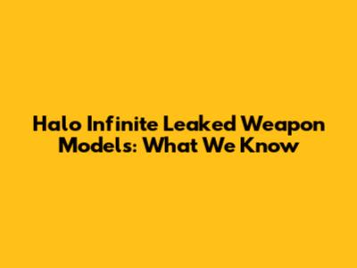 Halo Infinite Leaked Weapon Models: What We Know