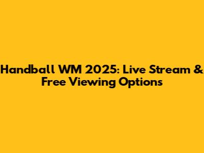 Handball WM 2025: Live Stream & Free Viewing Options