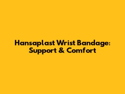 Hansaplast Wrist Bandage: Support & Comfort