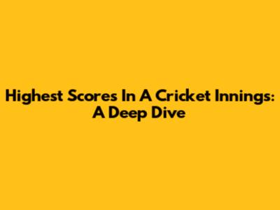 Highest Scores In A Cricket Innings: A Deep Dive