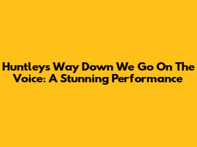 Huntley's 'Way Down We Go' On The Voice: A Stunning Performance