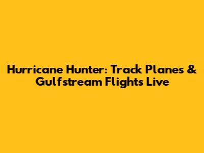 Hurricane Hunter: Track Planes & Gulfstream Flights Live