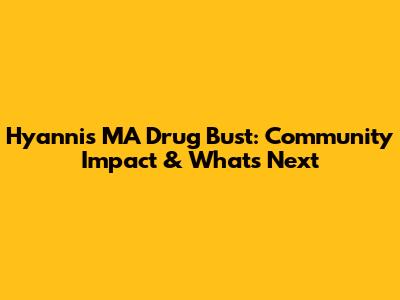 Hyannis MA Drug Bust: Community Impact & What's Next