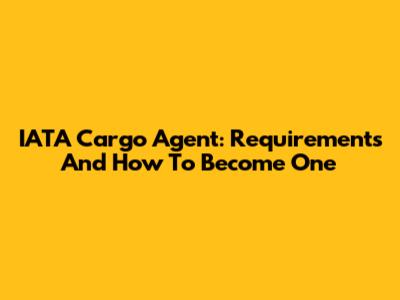 IATA Cargo Agent: Requirements And How To Become One