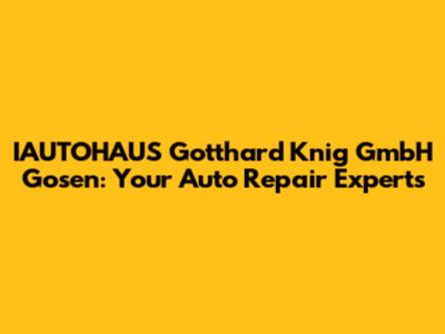 IAUTOHAUS Gotthard Knig GmbH Gosen: Your Auto Repair Experts