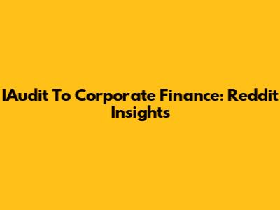 IAudit To Corporate Finance: Reddit Insights