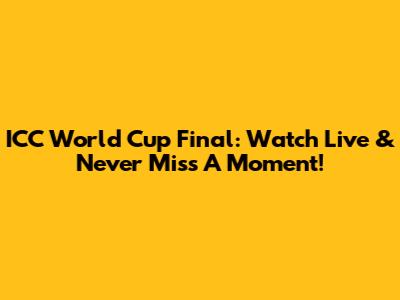 ICC World Cup Final: Watch Live & Never Miss A Moment!
