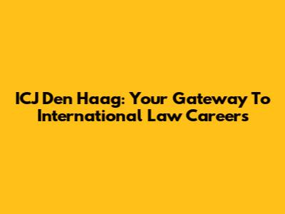 ICJ Den Haag: Your Gateway To International Law Careers