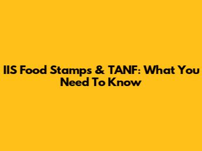 IIS Food Stamps & TANF: What You Need To Know