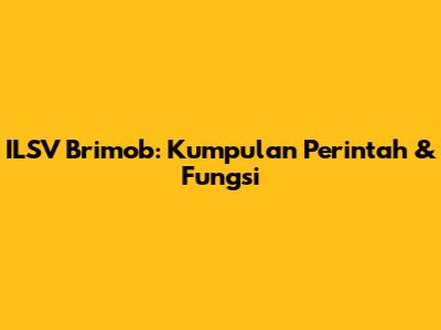 ILSV Brimob: Kumpulan Perintah & Fungsi