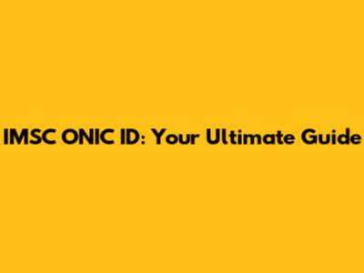 IMSC ONIC ID: Your Ultimate Guide