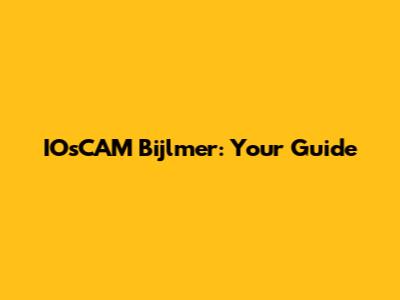 IOsCAM Bijlmer: Your Guide