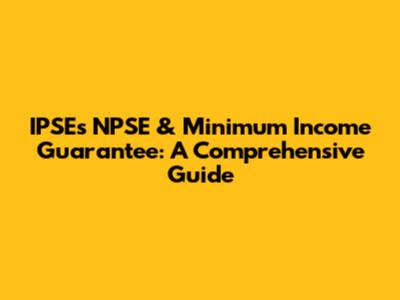 IPSE's NPSE & Minimum Income Guarantee: A Comprehensive Guide