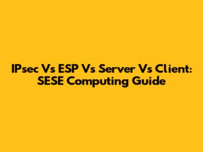 IPsec Vs ESP Vs Server Vs Client: SESE Computing Guide