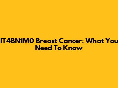 IT4BN1M0 Breast Cancer: What You Need To Know