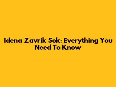 Idena Zavrik Sok: Everything You Need To Know
