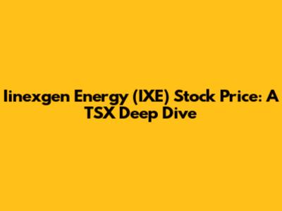 Iinexgen Energy (IXE) Stock Price: A TSX Deep Dive