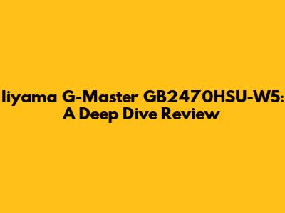 Iiyama G-Master GB2470HSU-W5: A Deep Dive Review