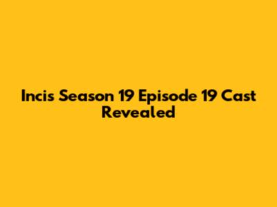 Incis Season 19 Episode 19 Cast Revealed