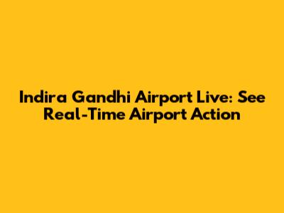 Indira Gandhi Airport Live: See Real-Time Airport Action