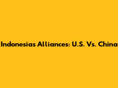 Indonesia's Alliances: U.S. Vs. China