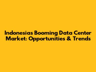 Indonesia's Booming Data Center Market: Opportunities & Trends