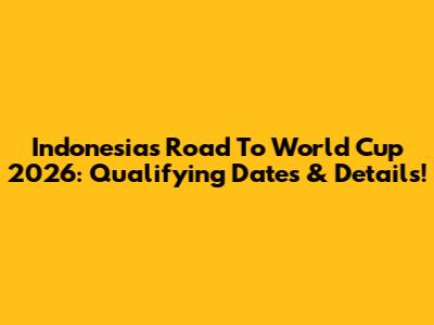 Indonesia's Road To World Cup 2026: Qualifying Dates & Details!