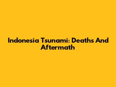 Indonesia Tsunami: Deaths And Aftermath