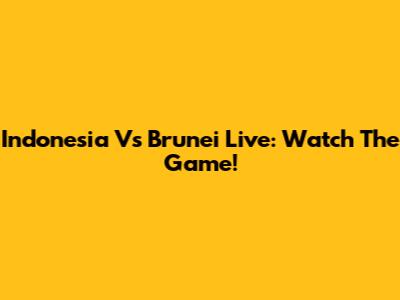 Indonesia Vs Brunei Live: Watch The Game!
