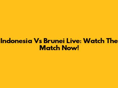 Indonesia Vs Brunei Live: Watch The Match Now!