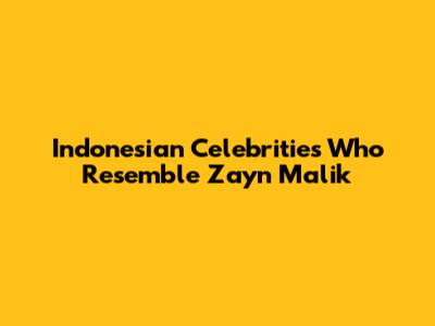 Indonesian Celebrities Who Resemble Zayn Malik