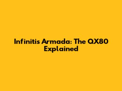 Infiniti's Armada: The QX80 Explained