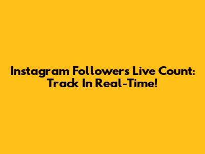 Instagram Followers Live Count: Track In Real-Time!