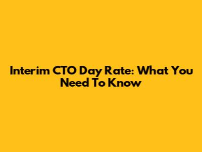 Interim CTO Day Rate: What You Need To Know