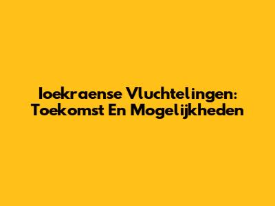 Ioekraense Vluchtelingen: Toekomst En Mogelijkheden