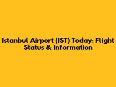 Istanbul Airport (IST) Today: Flight Status & Information
