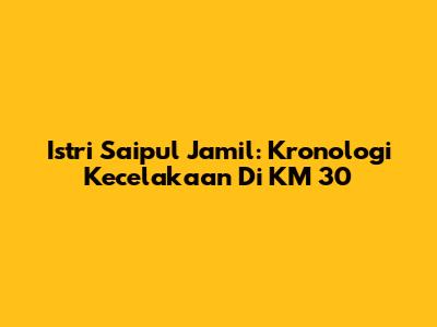 Istri Saipul Jamil: Kronologi Kecelakaan Di KM 30