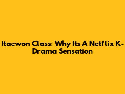 Itaewon Class: Why It's A Netflix K-Drama Sensation