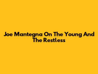 Joe Mantegna On The Young And The Restless