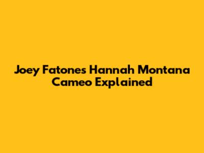 Joey Fatone's Hannah Montana Cameo Explained